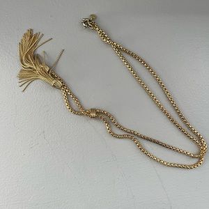 Gold J Crew Chain Necklace with Tassels